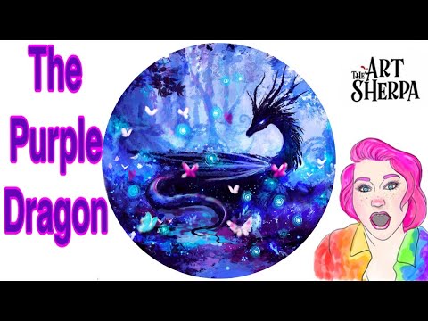 How to paint a Magical Fantasy Dragon Live Streaming tutorial | TheArtSherpa