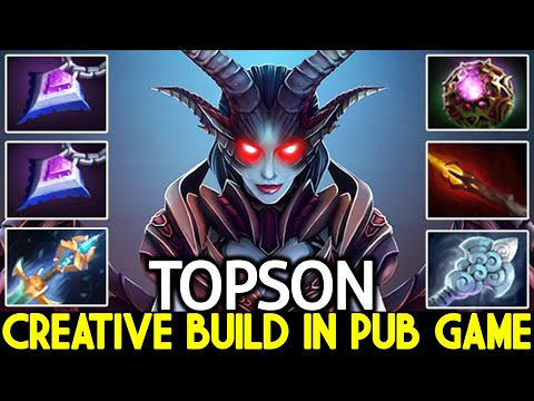 TOPSON [Queen of Pain] Destroy Pub Game with Creative Build Dota 2