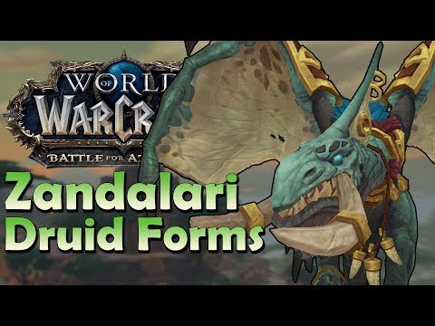 Zandalari Troll Druid Forms - In Game Preview | Battle for Azeroth