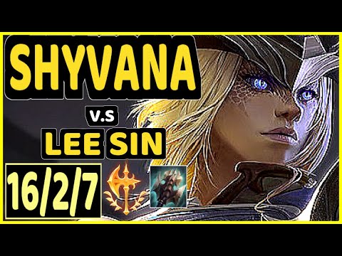 NIGHTBLUE3 (SHYVANA) vs LEE SIN - 16/2/7 KDA JUNGLE GAMEPLAY - NA Ranked GRANDMASTER