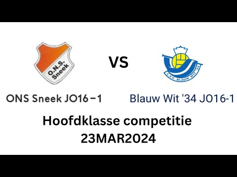 ONS Sneek JO16-1 vs Blauw Wit’34 JO16-1 (Hoofdklasse Competitie 23MAR2024)