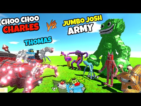 CHOO CHOO CHARLES & CURSED THOMAS TRAIN VS JUMBO JOSH ARMY FIGHT CHALLENGE IN ARBS! ft. OGGY