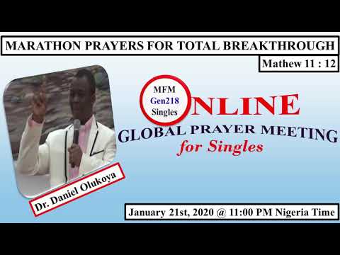 MFM Online Prayer Meeting for Singles, January 2020 | Dr. Daniel Olukoya