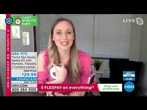 Tech2 5piece Social Media Kit with Remote, Tripod and 3 ...