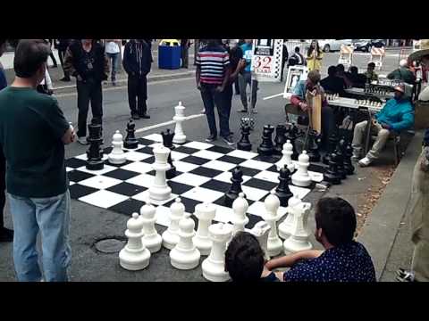 Telegraph Ave. Art Fair and Street Market. Berkeley, California. Giant chess game
