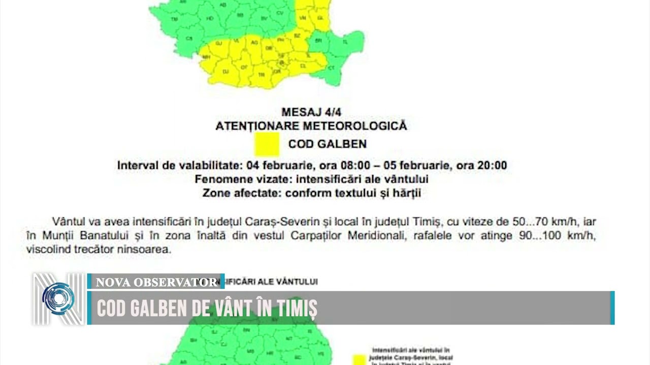 COD GALBEN DE VÂNT ÎN TIMIȘ