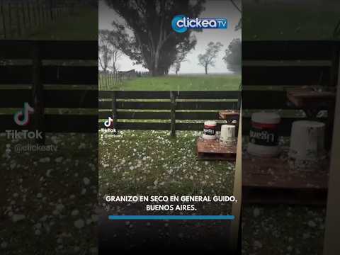 Granizo en seco en General Guido de Buenos Aires. Varias zonas en alerta