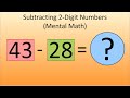 Subtracting 2-digit numbers | Mental math