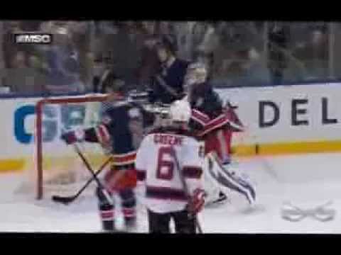 Kicked in goal by NJ Devils' Cam Janssen vs  NY Rangers' Henrik Lundqvist