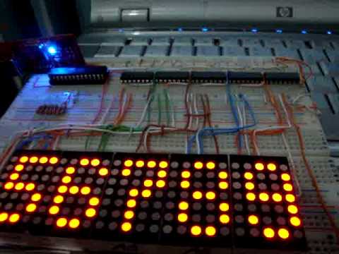 Matriz de LEDs 5x7 atmega8 74hc595 avr 3 HeTPro