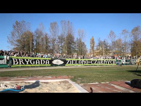 Doping kibiców Stali Stalowa Wola podczas meczu z Siarką Tarnobrzeg, 20.10.2012
