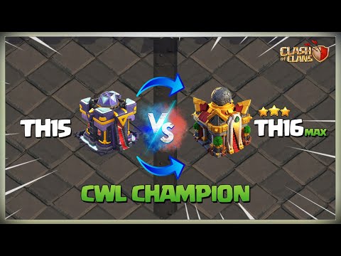 Th15 vs Th16 3 Star Attack Strategy! Th15 vs Max Th16 | Best TH15 Attack Strategy Clash of clans coc