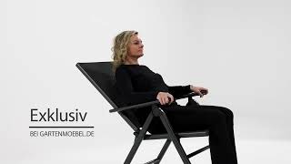 KETTLER BasicPlus Pro Klappstuhl, silber/anthrazit, Aluminium/Textilene, 75 x 62 x 110 cm, klappbar