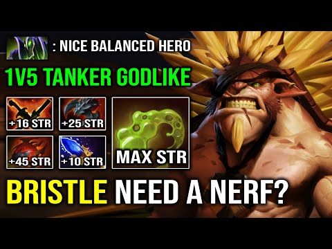 This is WHY Bristleback Need a Nerf? 1v5 Tank Carry AoE Slow +96 Max Strength Raid Boss Dota 2