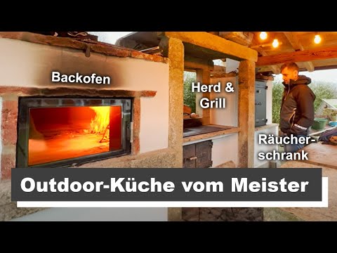 TOP Outdoor-Küche mit Backofen, Herd & Räucherschrank von Ofenbau Zelzer | BackofenMeister on Tour