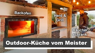 TOP Outdoor-Küche mit Backofen, Herd & Räucherschrank von Ofenbau Zelzer | BackofenMeister on Tour
