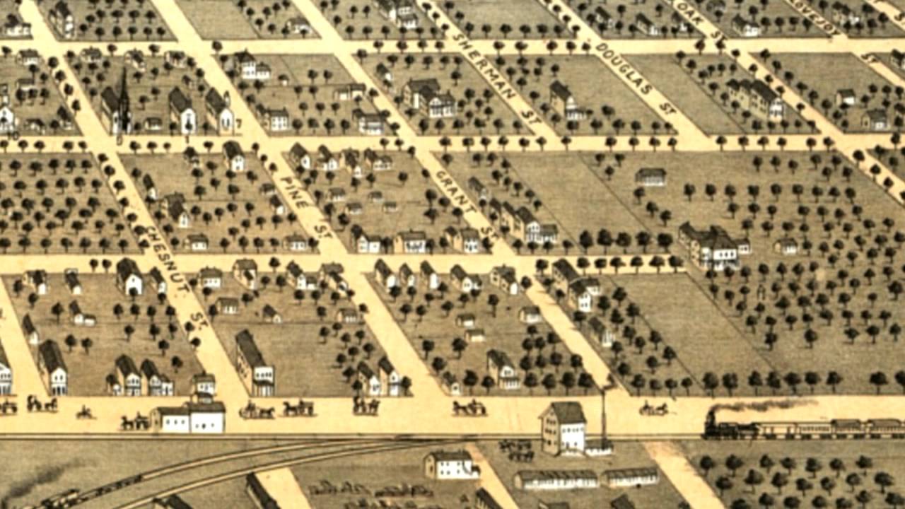 El Paso Illinois 1869 Panoramic Bird's Eye View Map 6603