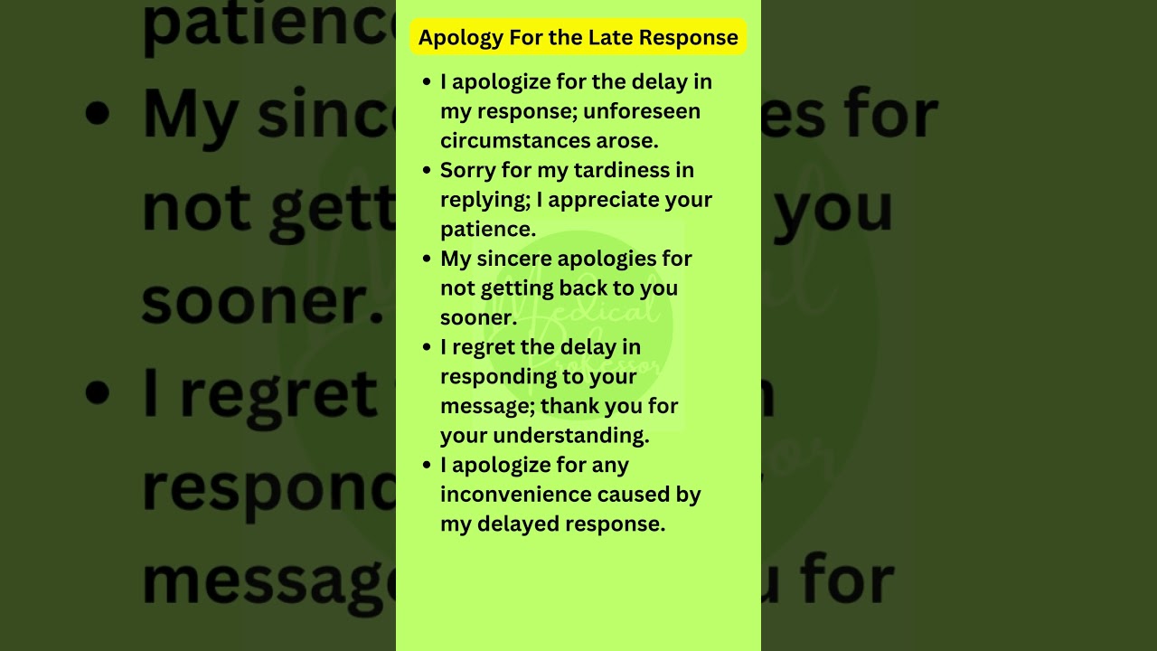 Apology For the Late Response #english #shorts
