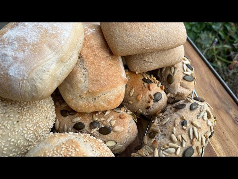 Brötchen, 4 verschiedene Sorten selber machen, backen, Rezept, lange Teigführung mit Poolish
