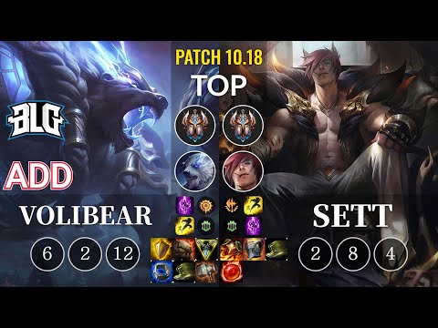 BLG ADD Volibear vs Sett Top - KR Patch 10.18