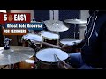 5 Easy Ghost Note Grooves For Beginners 🥁 (Practice Aid Video)