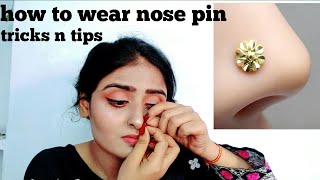 how to wear screw nose pin in easy way | nose pin wearing method for beginners | classy Prachi |
