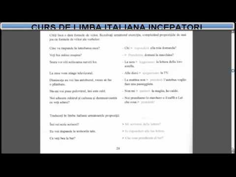 Învață  Italiana Online Curs Incepatori (tema+dictionar) - Lectia 16