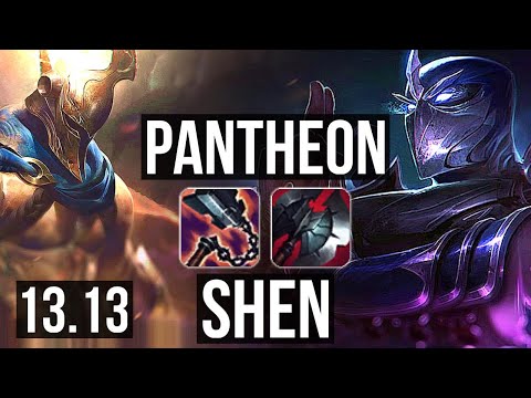 PANTHEON vs SHEN (TOP) | 7/1/12, 600+ games, Dominating | KR Master | 13.13