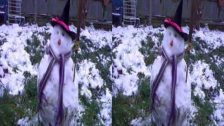 preview picture of video 'Aiptek 3D i2 HD Snowman in the Garden.,,, Nottingham,,UK  1st DEC 2010'
