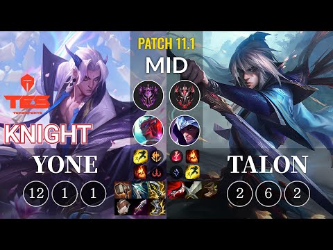 TES knight Yone vs Talon Mid - KR Patch 11.1