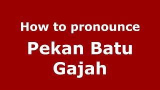 How to pronounce Pekan Batu Gajah
