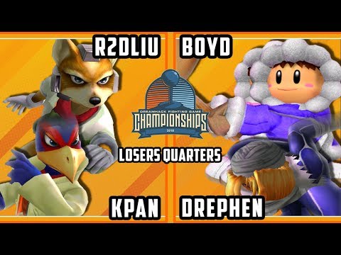 DHATL18 SSBM - R2DLiu & KPAN Vs. Boyd & Drephen - Smash Melee Doubles Losers Quarters
