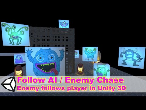 Follow AI and Enemy Chase Player in Unity3D. Intro To Unity Lesson10