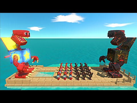 Boxy Boo vs Volcano Boo on Ship - Animal Revolt Battle Simulator