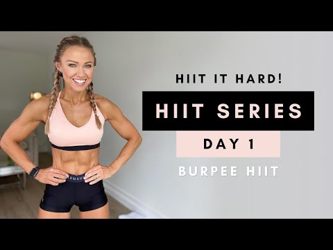 20 Min BURPEE HIIT WORKOUT at Home | HIIT it Hard Series Day 1 thumnail