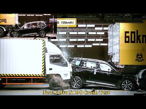 Volvo XC90 Crash Test| Is the Cabin of the XC90 Caught Between Two Trucks Safe?|Chinese Media Tested