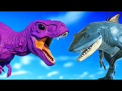 Tyrannosaurus Vs SCORPIUS VS SPIDERMAN INDOMINUS REX,SPINOSAURUS - Jurassic World Dinosaurs Fight