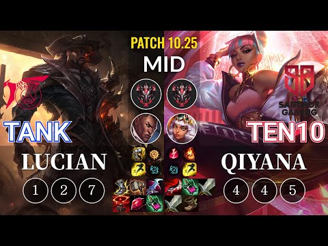TLN Tank Lucian vs SB Ten10 Qiyana Mid - KR Patch 10.25