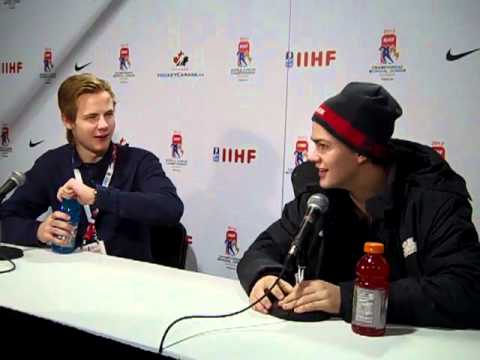 Danish players act like coaches after game vs. Canada