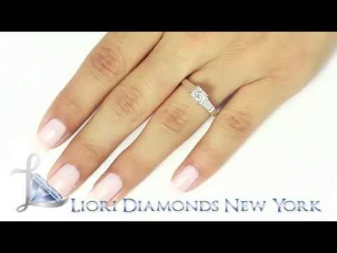 ER-0153 - 0.85 Carat F-SI2 Princess Cut Diamond Solitaire Engagement Ring 14k White Gold