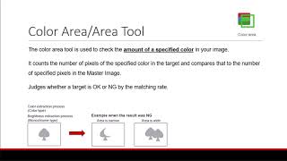 IV3 Vision Sensor Support | Tools | Color Area/Area