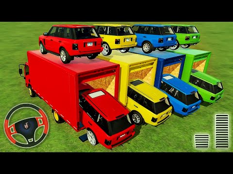 Transporting Colored Jeep Cars - Transport of Сolors - Farming Simulator 22