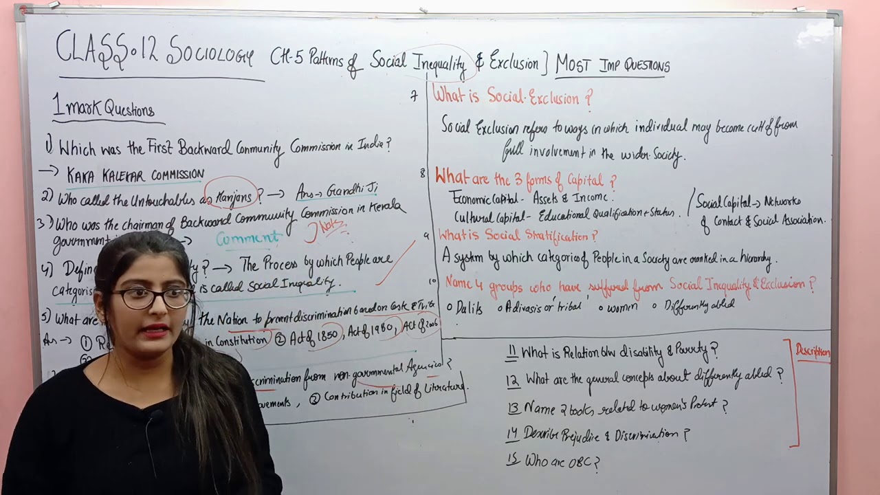 PATTERNS OF SOCIAL INEQUALITY AND EXCLUSION CLASS 12 SOCIOLOGY CH-5