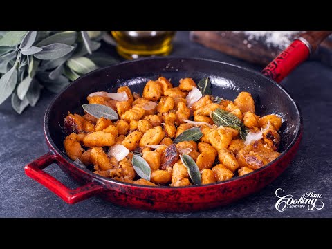 Homemade Sweet Potato Gnocchi - Garlic Butter Sage Fried Gnocchi