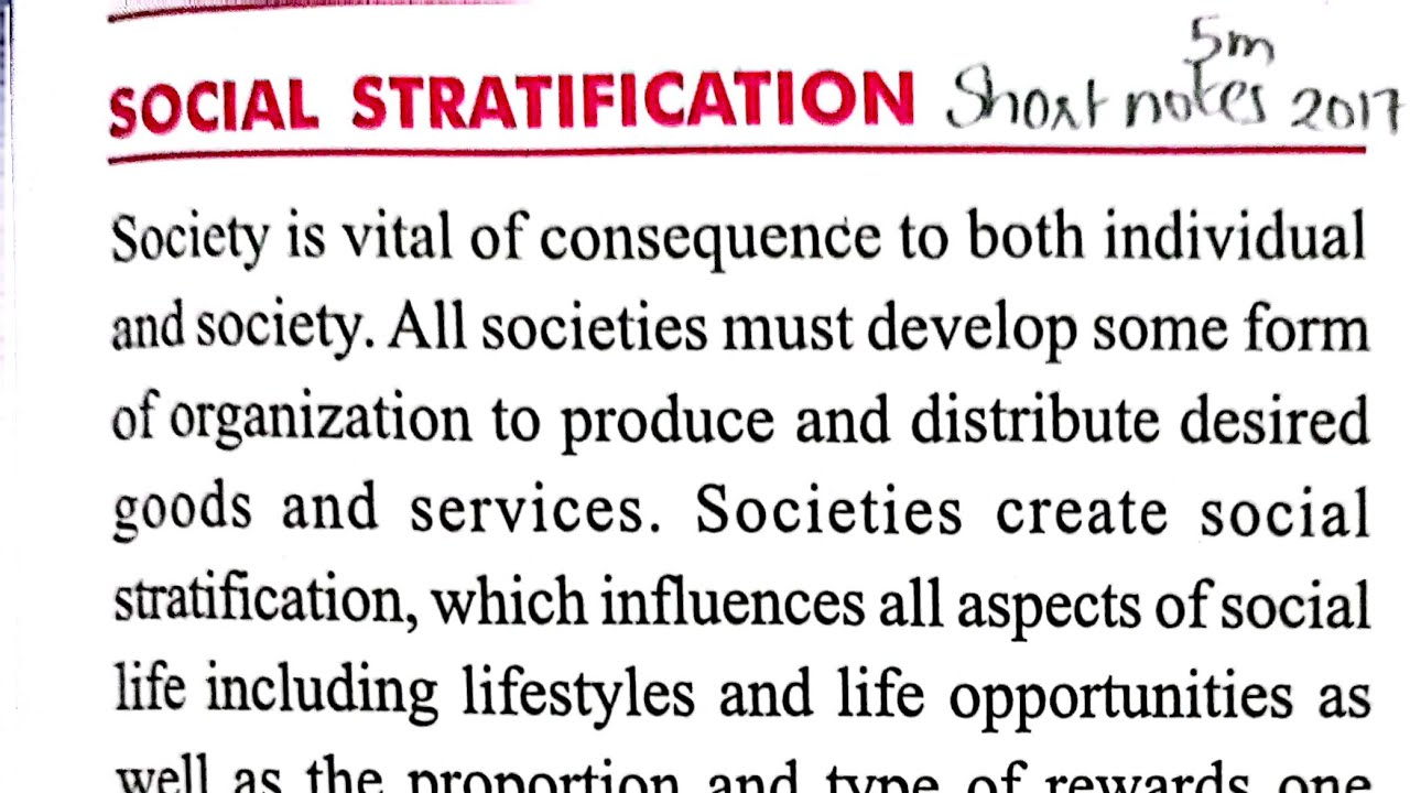 Social Stratification ( Sociology)