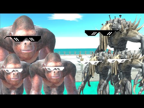 GORO BROTHERS + 3X PRIMATES VS SCOURGE + 3X INFERNAL IN THE DEATH SEA! - ANIMAL REVOLT BATTLE SIMUL