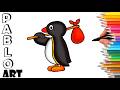 How To Draw Pingo From Pingu Step By Step