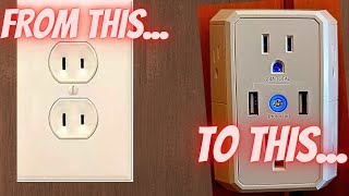 HOW TO CONVERT A 2 PRONG OUTLET INTO A 6 OUTLET, 2 USB SURGE PROTECTOR