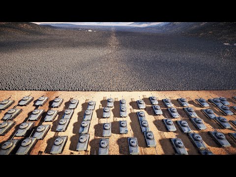 1000 Sherman Tanks Vs 1 Million U.S Modern Soldiers - Ultimate Epic Battle Simulator 2 UEBS 2