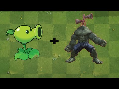 (Siren Head + Hulk, Peashooter ) Plants Vs Zombies Fusion Animation
